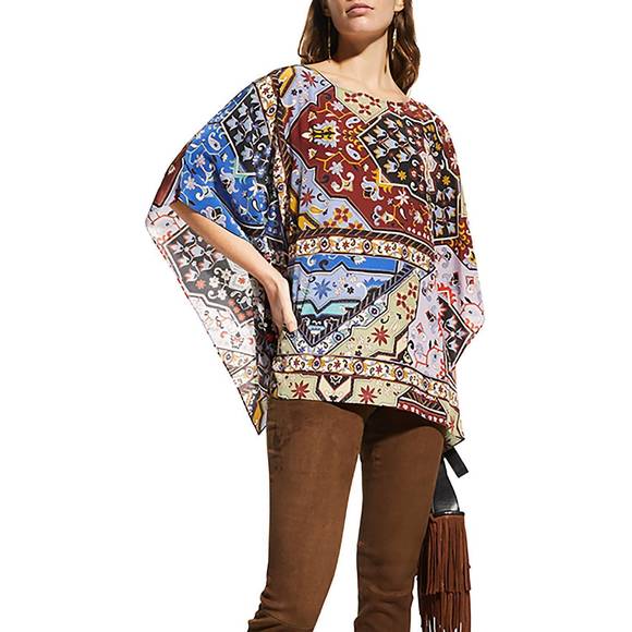NEW JOHNNY WAS women's miklos silk easy top in multi - Picture 2 of 2